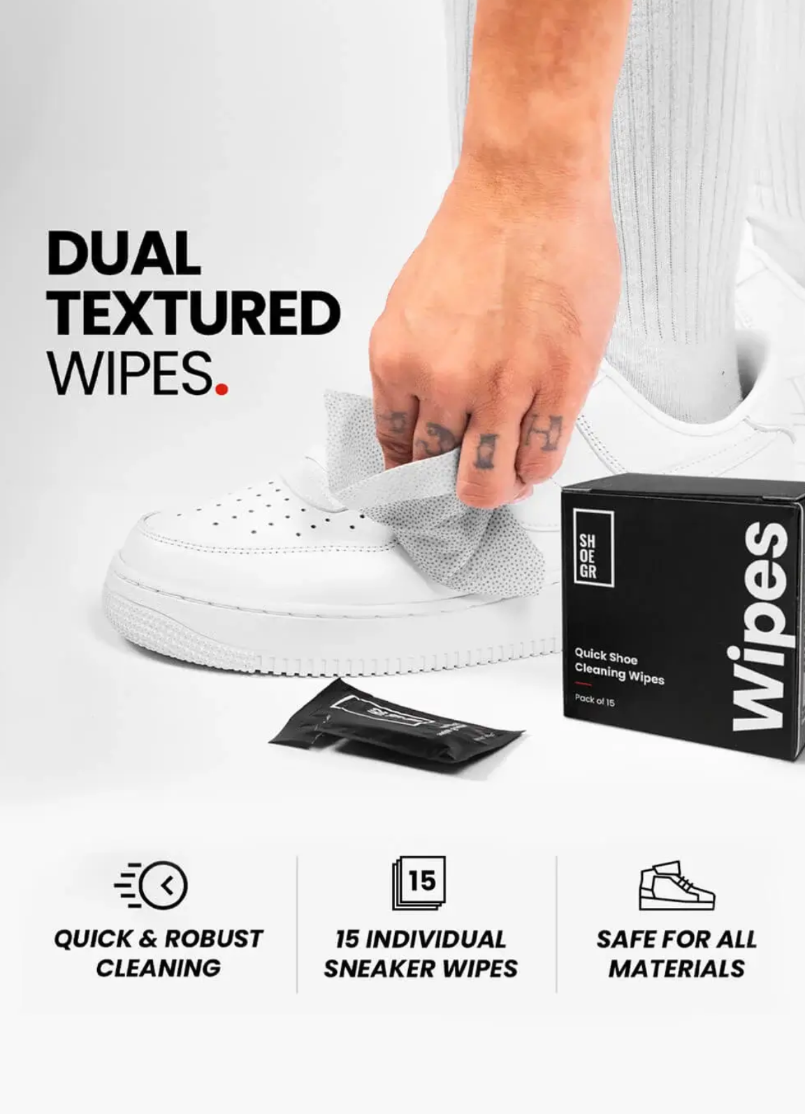 Ultimate Shoe Cleaning Kit + Wipes (Pack of 15)